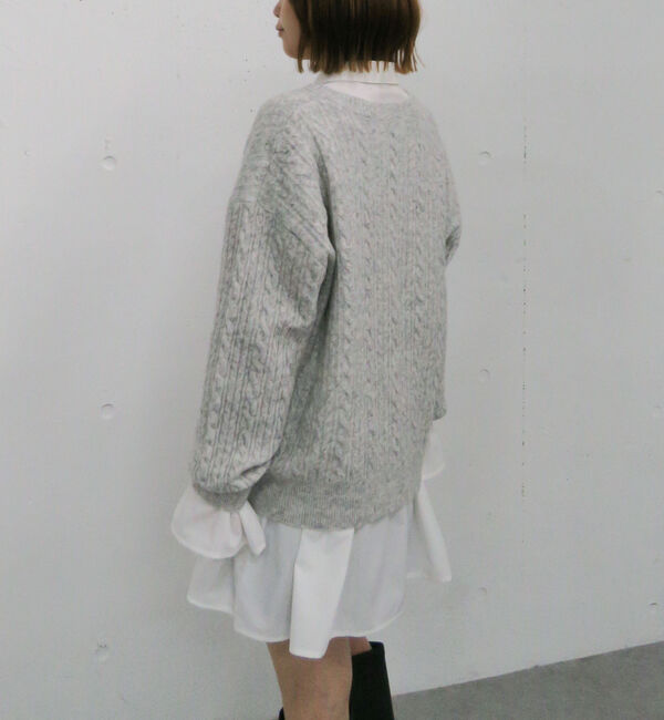 archives「ケーブルニットチュニック&times;シャツミニワンピースＳＥＴ」|チュニック|