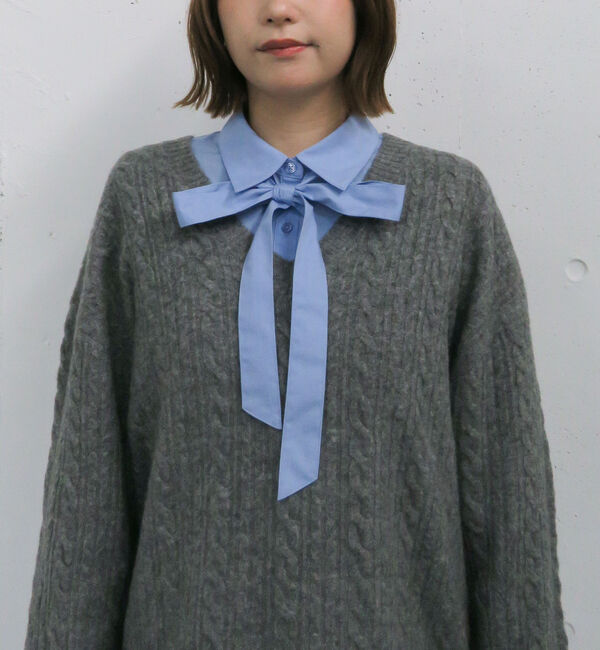 archives「ケーブルニットチュニック&times;シャツミニワンピースＳＥＴ」|チュニック|