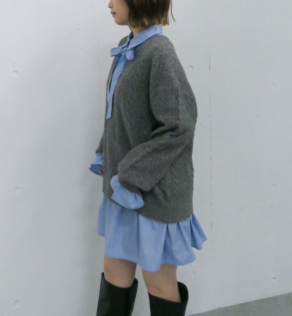 archives「ケーブルニットチュニック&times;シャツミニワンピースＳＥＴ」|チュニック|