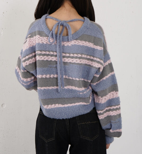 archives「ミックスヤーンランダムボーダーニットプルオーバー」|ニット・セーター|