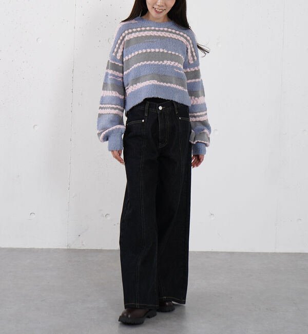 archives「ミックスヤーンランダムボーダーニットプルオーバー」|ニット・セーター|