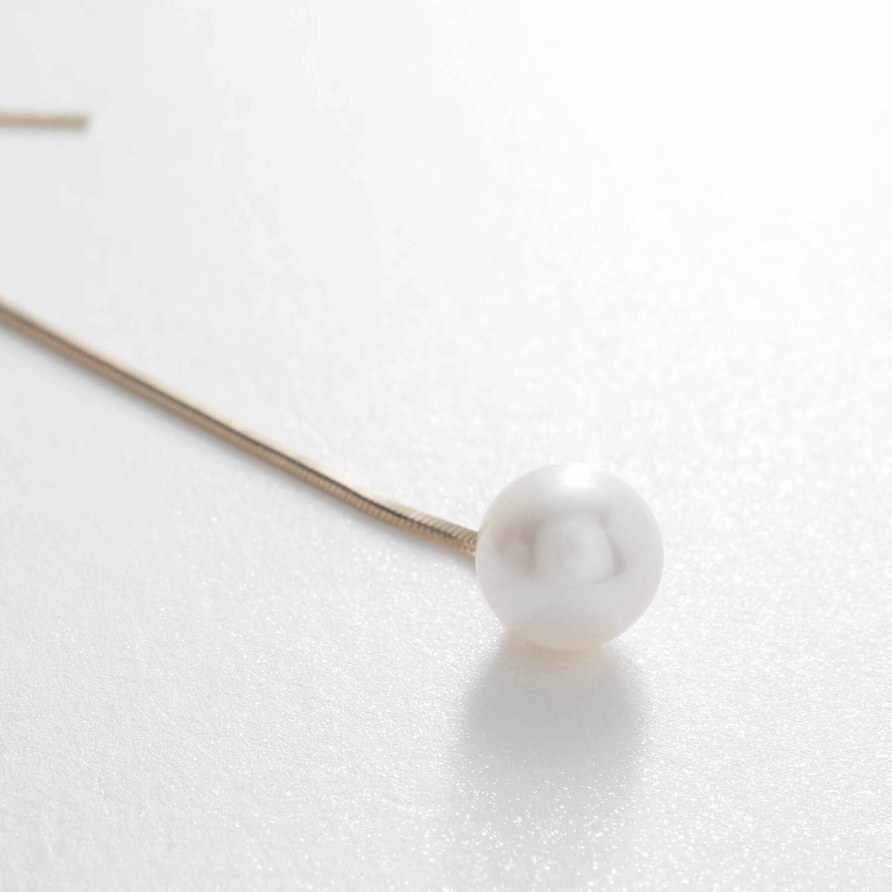 COCOSHNIK「K10パール コンパクトチェーン フックピアス」|ピアス|