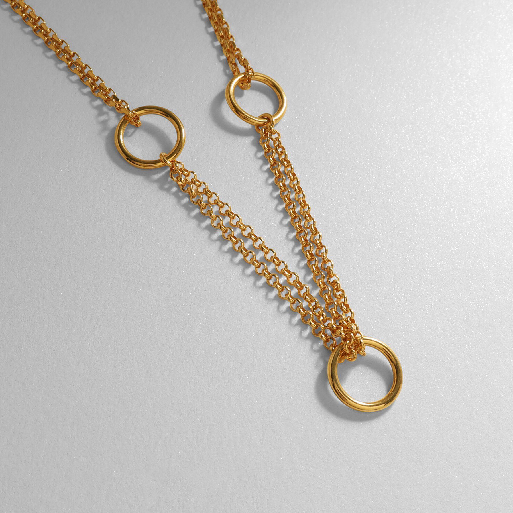 COCOSHNIK ONKITSCH「シルバー サークルモチーフ ステーションネックレス GP」|ネックレス|