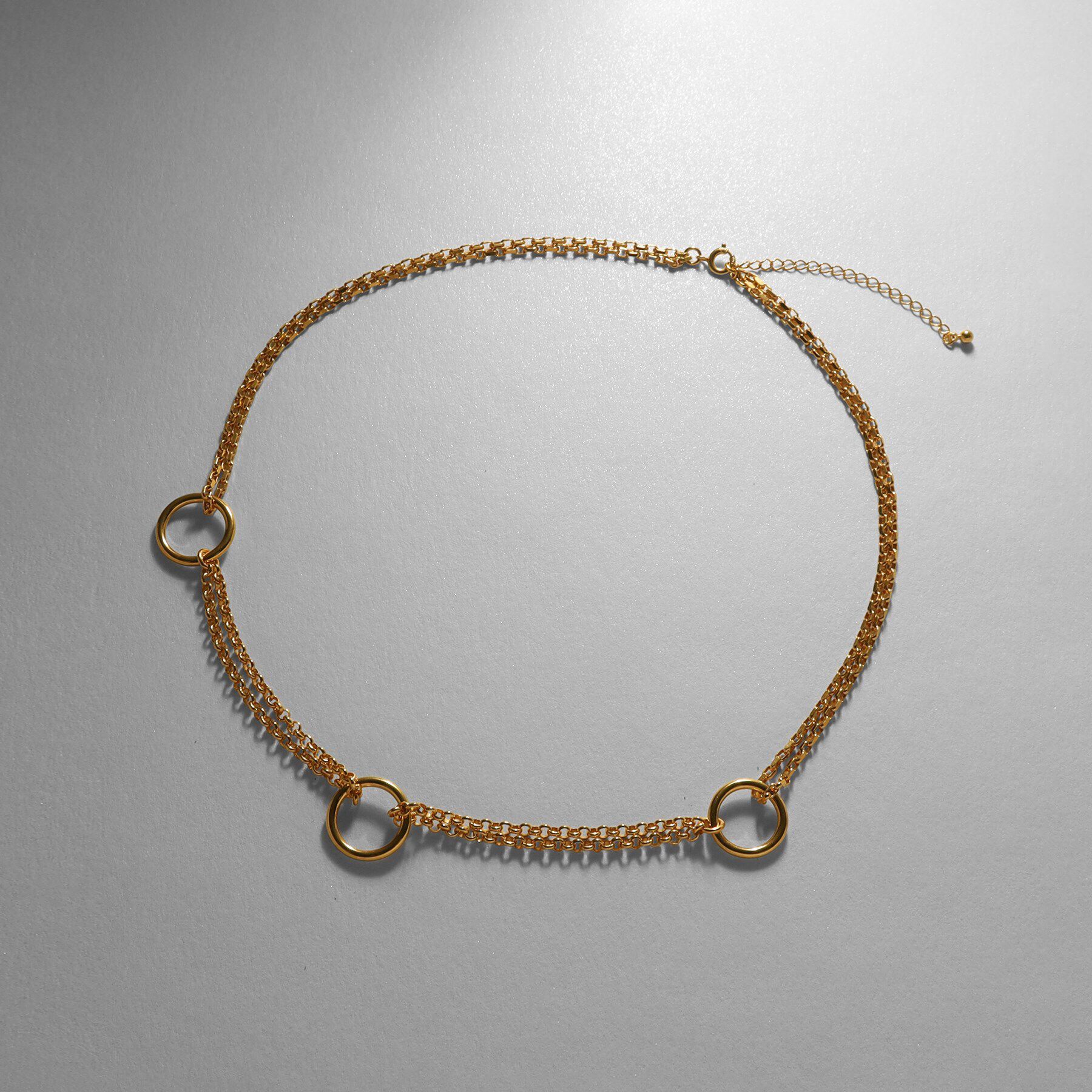 COCOSHNIK ONKITSCH「シルバー サークルモチーフ ステーションネックレス GP」|ネックレス|