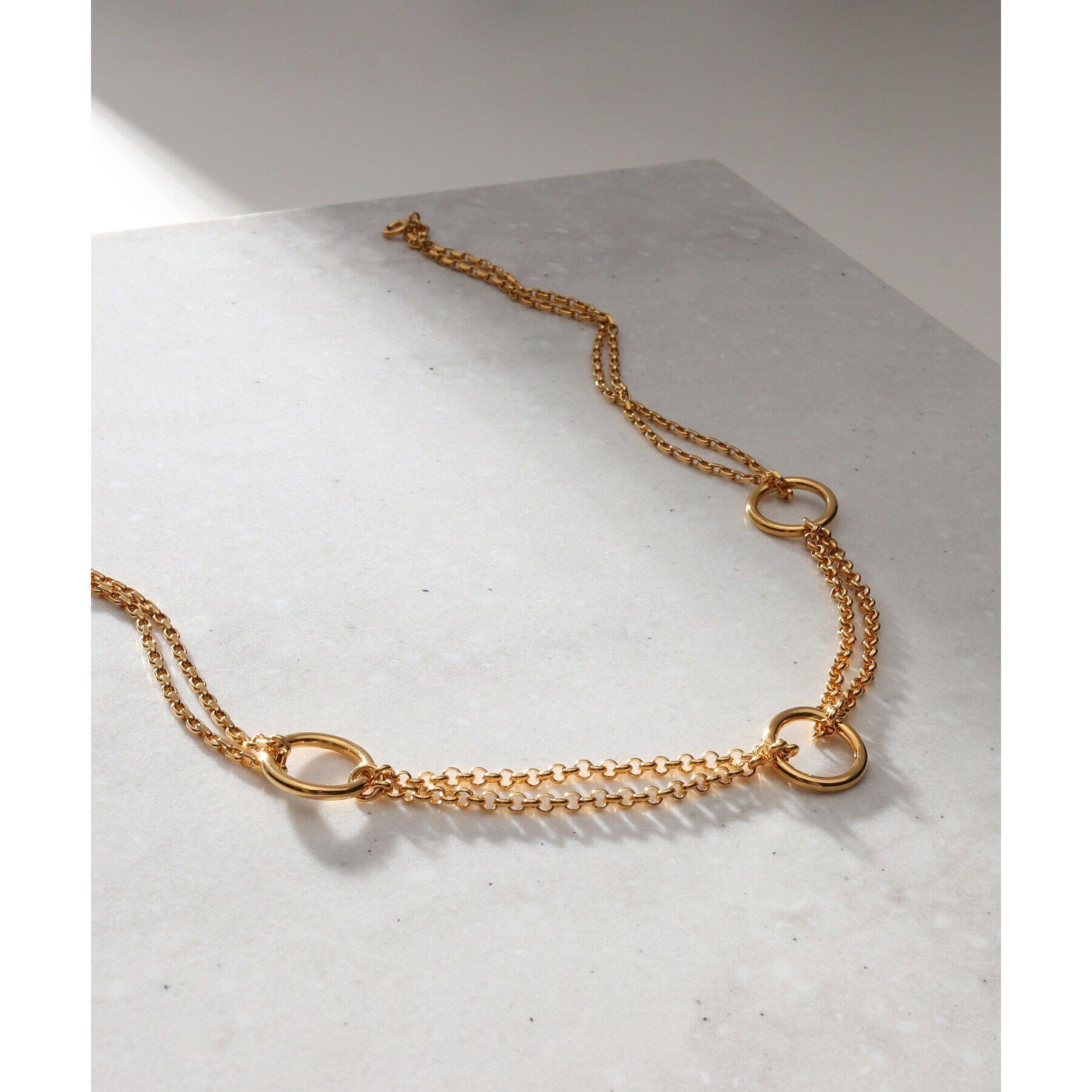 COCOSHNIK ONKITSCH「シルバー サークルモチーフ ステーションネックレス GP」|ネックレス|