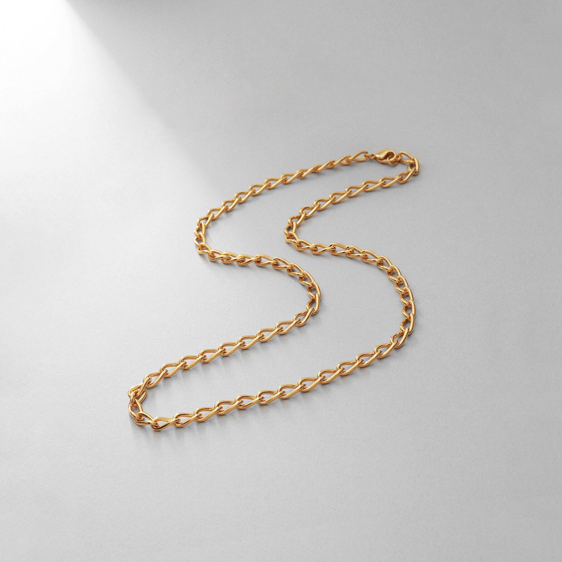 COCOSHNIK ONKITSCH「シルバー デザインチェーン ロングカーブネックレス GP」|ネックレス|