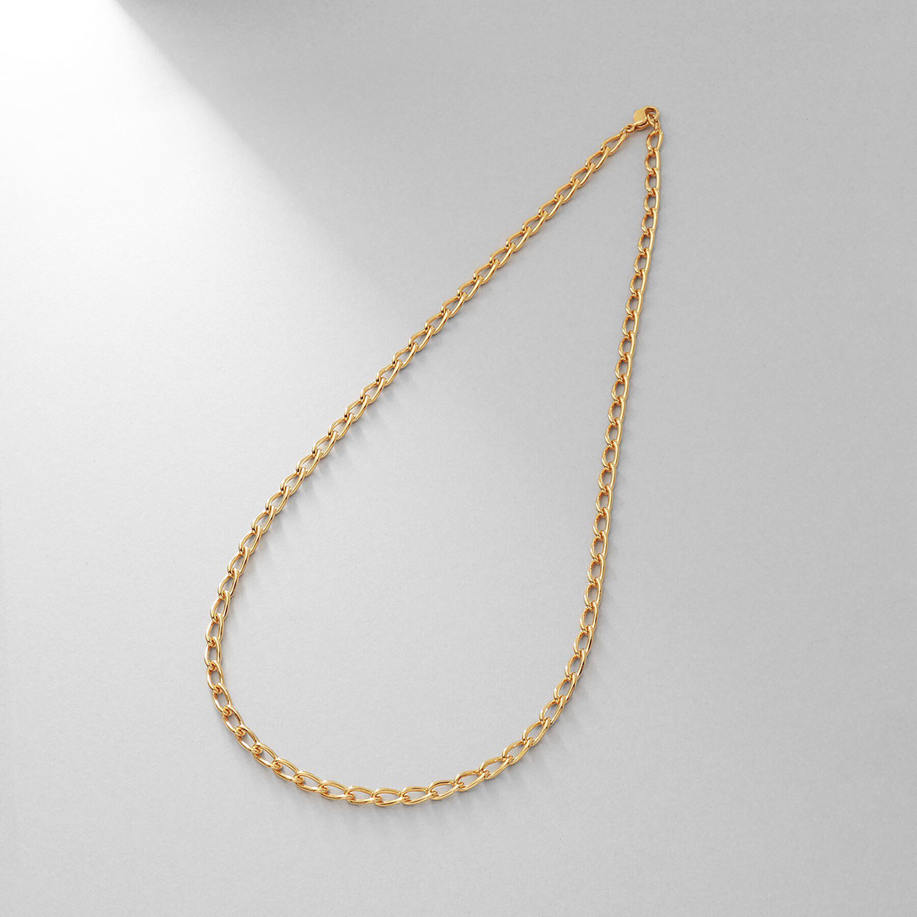 COCOSHNIK ONKITSCH「シルバー デザインチェーン ロングカーブネックレス GP」|ネックレス|