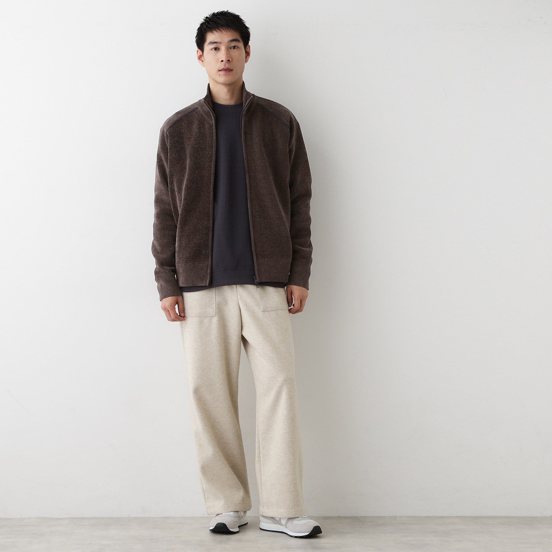 Dessin「【洗える】モールジップカーディガン」|ブルゾン・スタジャン|