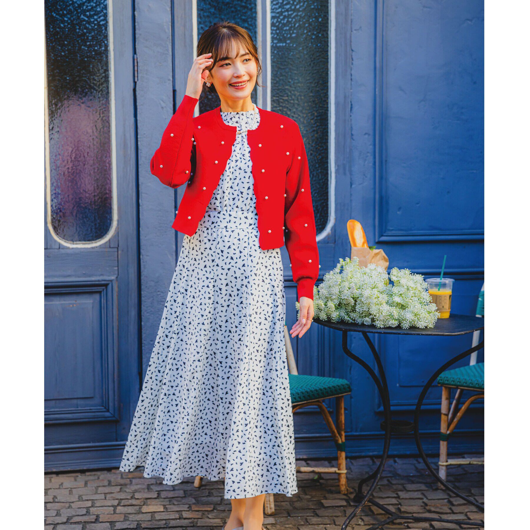 ITS&rsquo;DEMO「【手洗い可】パール調スカラップカーデ」|カーディガン|