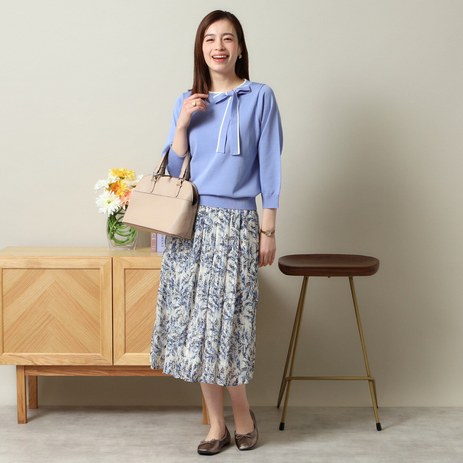 ITS&rsquo;DEMO「【縮みに強い／洗濯機OK】ボウタイリボンニット」|ニット・セーター|