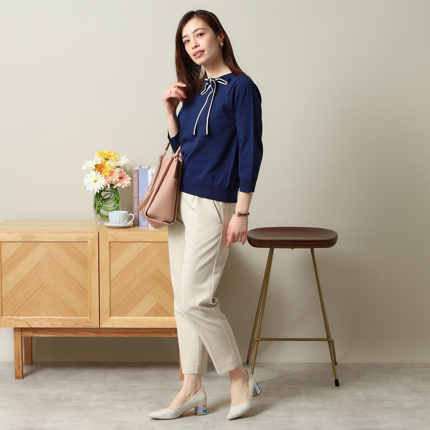 ITS&rsquo;DEMO「【縮みに強い／洗濯機OK】ボウタイリボンニット」|ニット・セーター|