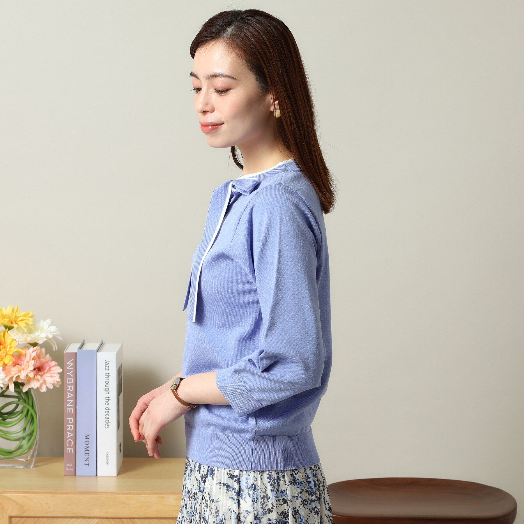 ITS&rsquo;DEMO「【縮みに強い／洗濯機OK】ボウタイリボンニット」|ニット・セーター|