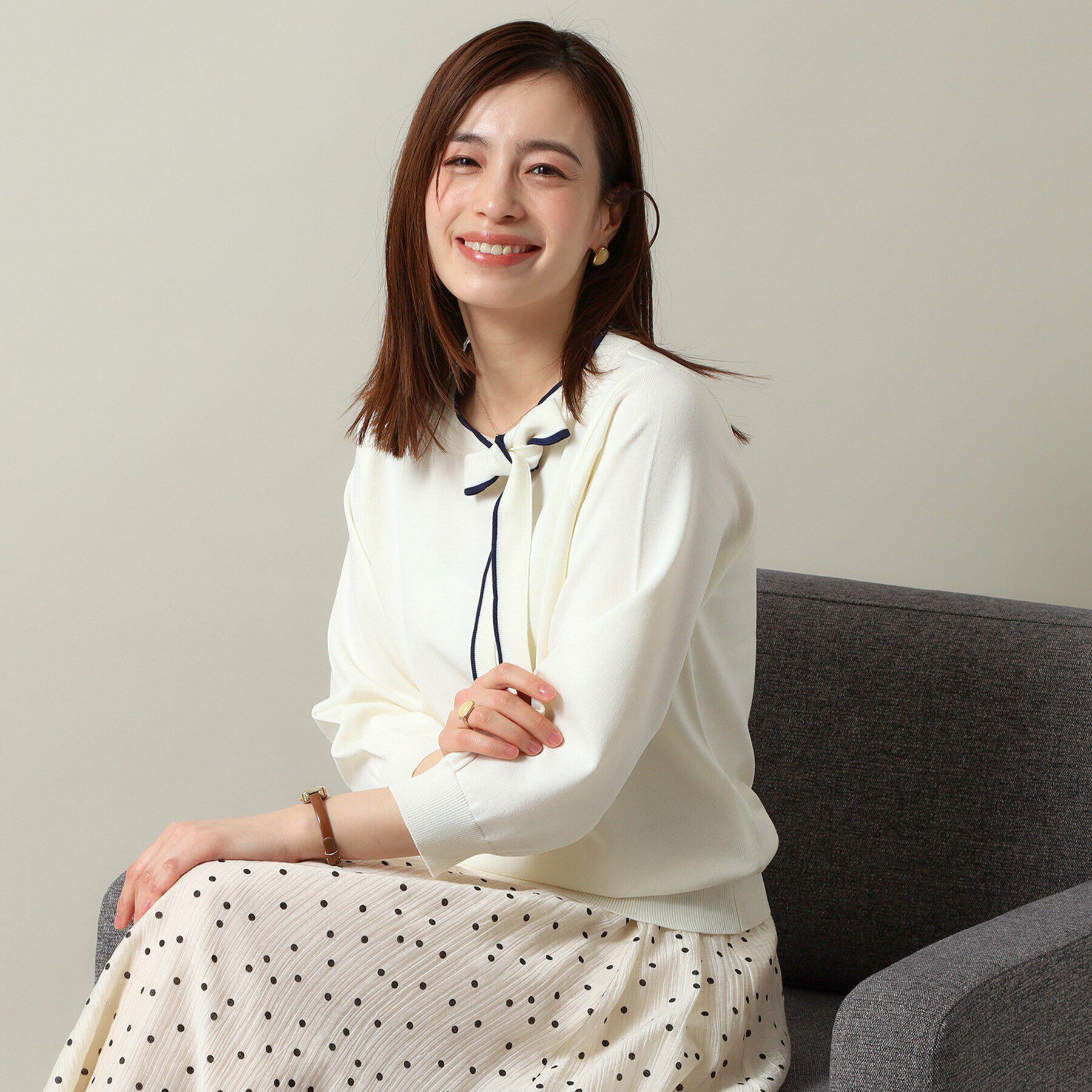 ITS&rsquo;DEMO「【縮みに強い／洗濯機OK】ボウタイリボンニット」|ニット・セーター|