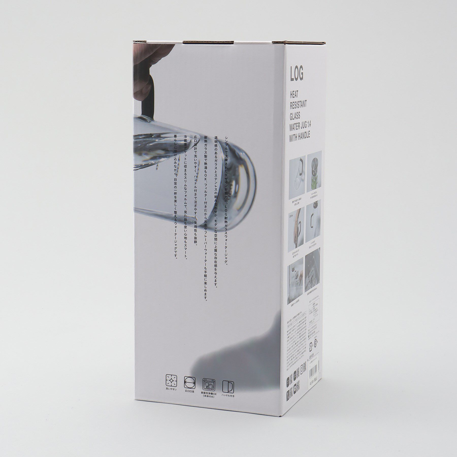 212 KITCHEN STORE「LOG 耐熱ガラスウォータージャグ ハンドル付き 1.4」|グラス・マグカップ|