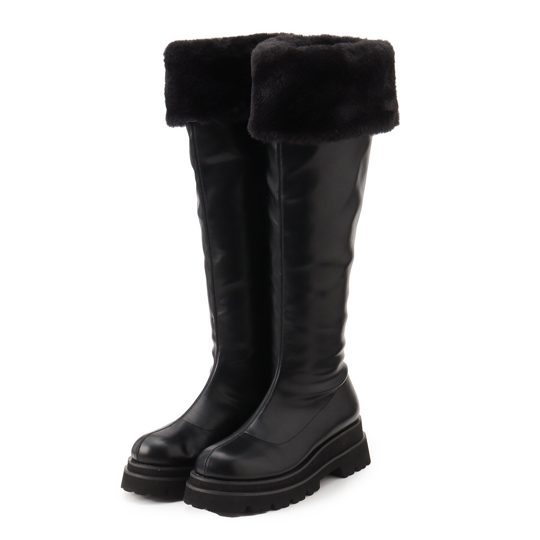 ESPERANZA「タンクソール2WAYボアロングブーツ」|ショートブーツ|ﾌﾞﾗｯｸ(019)