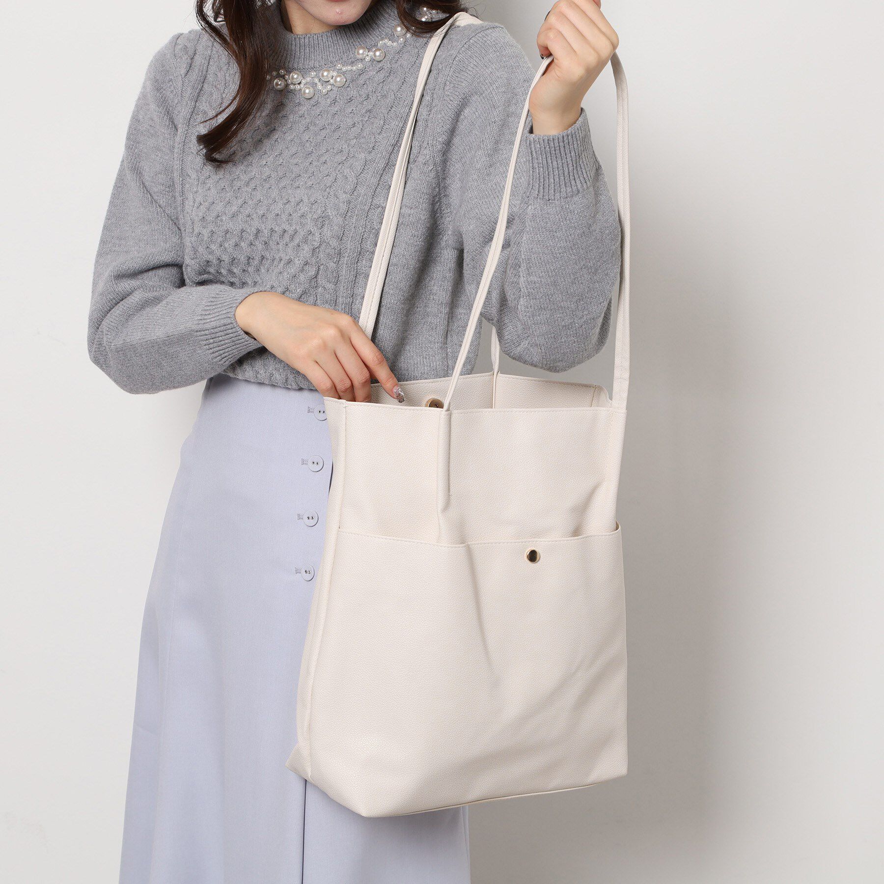 Ober Tashe「【新生活・新学期】シンプルタックトート」|トートバッグ|