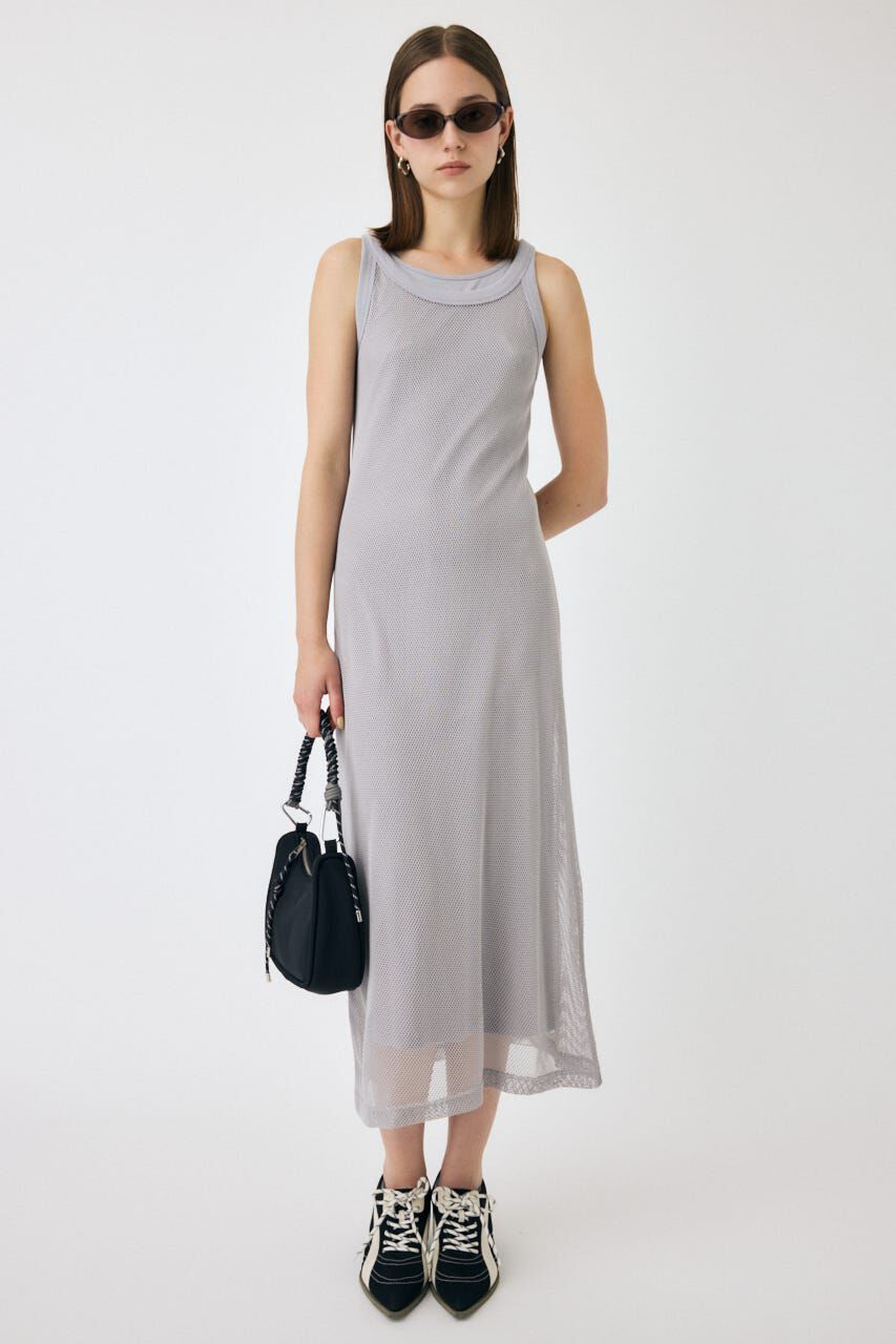 MOUSSY「MESH LAYERED ドレス」|ワンピース|GRY