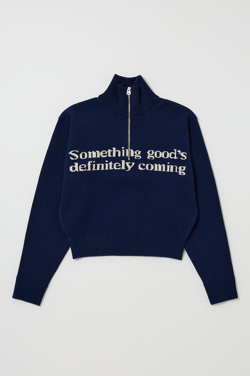 MOUSSY「LETTERED HALF ZIPセーター」|ニット・セーター|