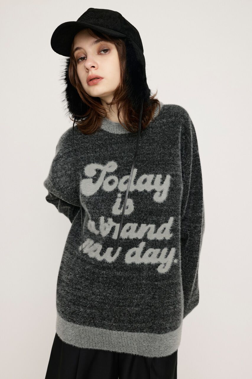 SLY「JQ LOGO MINKY LOOSE KNIT トップス」|ニット・セーター|