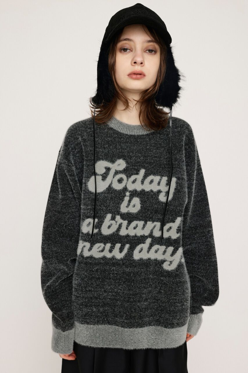 SLY「JQ LOGO MINKY LOOSE KNIT トップス」|ニット・セーター|