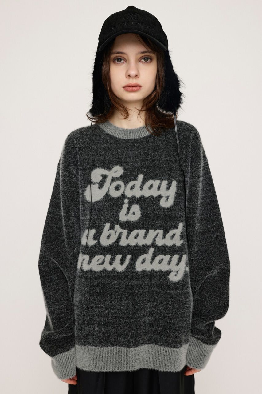 SLY「JQ LOGO MINKY LOOSE KNIT トップス」|ニット・セーター|