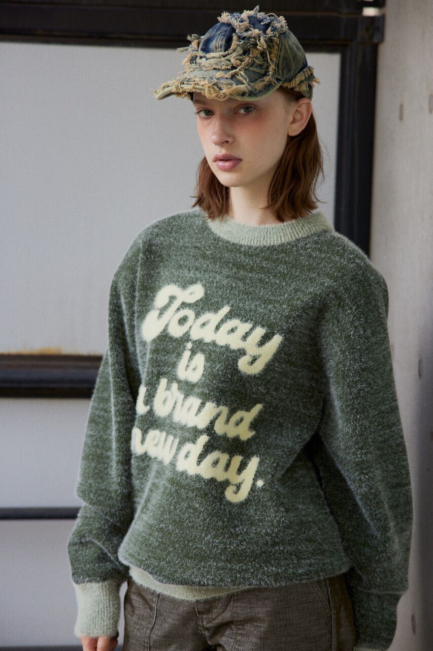 SLY「JQ LOGO MINKY LOOSE KNIT トップス」|ニット・セーター|