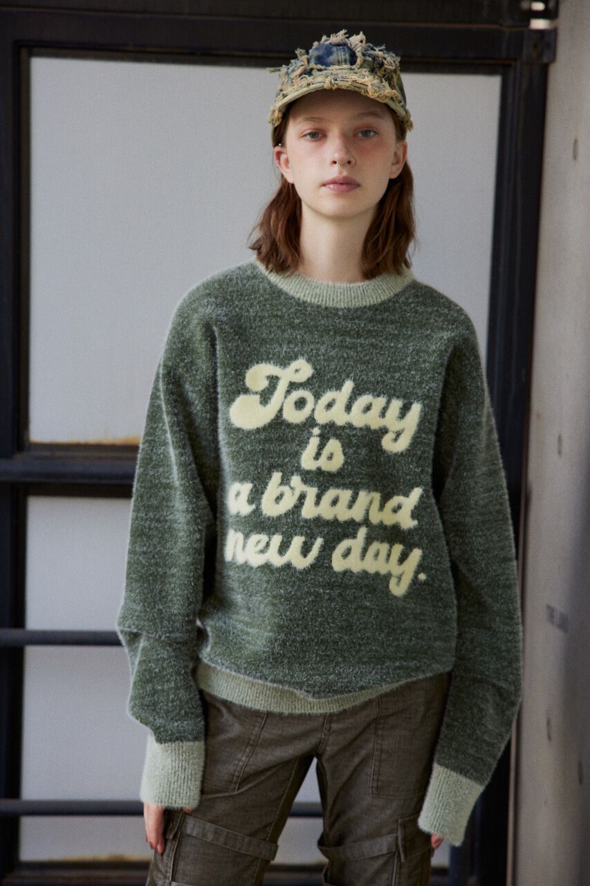 SLY「JQ LOGO MINKY LOOSE KNIT トップス」|ニット・セーター|