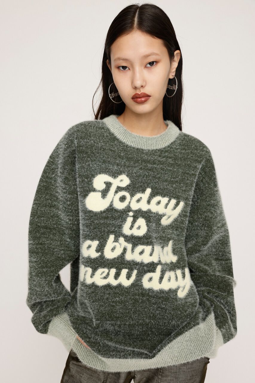 SLY「JQ LOGO MINKY LOOSE KNIT トップス」|ニット・セーター|