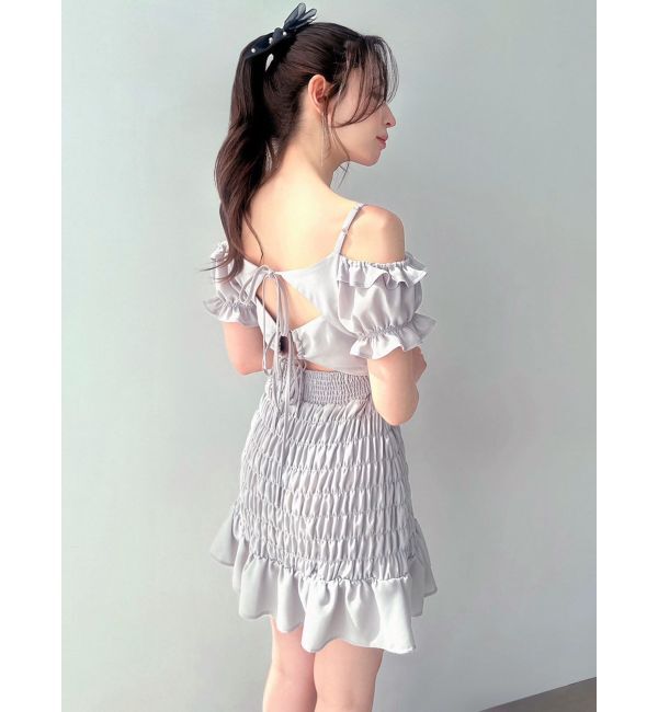 RESEXXY「シャーリングミニワンピース」|ワンピース|