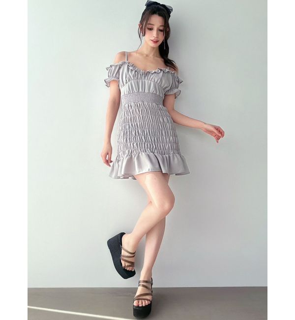 RESEXXY「シャーリングミニワンピース」|ワンピース|