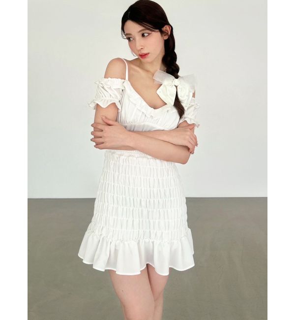 RESEXXY「シャーリングミニワンピース」|ワンピース|