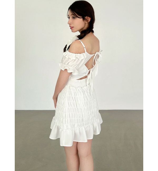 RESEXXY「シャーリングミニワンピース」|ワンピース|