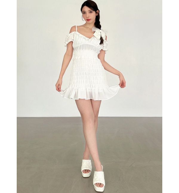 RESEXXY「シャーリングミニワンピース」|ワンピース|