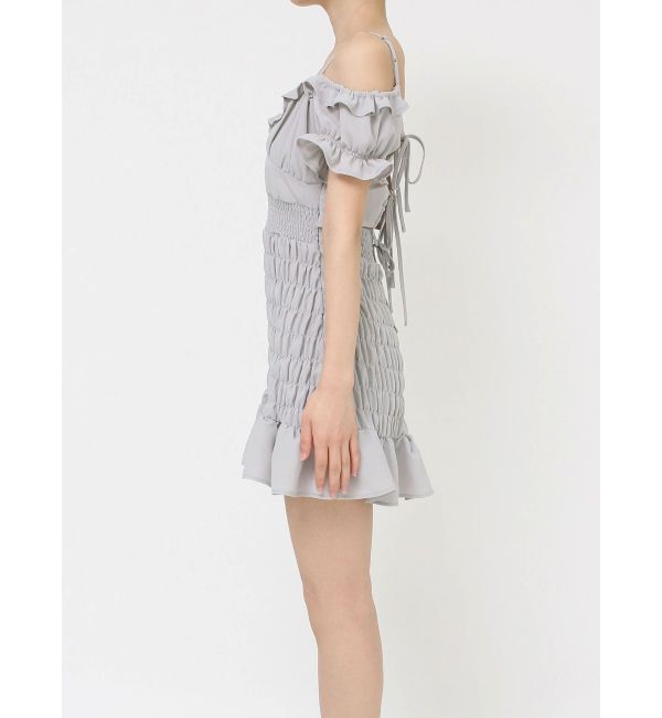 RESEXXY「シャーリングミニワンピース」|ワンピース|