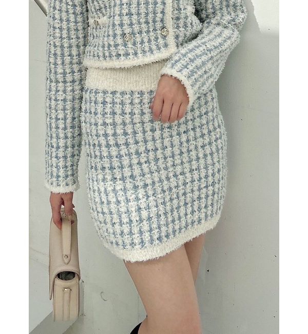 dazzlin「【SETUP】ツイードライクニットミニスカート※セットアップ対応」|スカート|