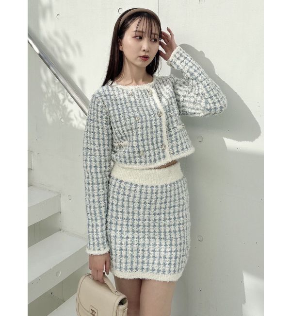 dazzlin「【SETUP】ツイードライクニットミニスカート※セットアップ対応」|スカート|
