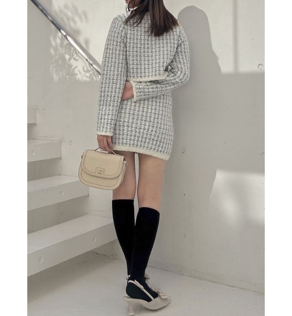 dazzlin「【SETUP】ツイードライクニットミニスカート※セットアップ対応」|スカート|