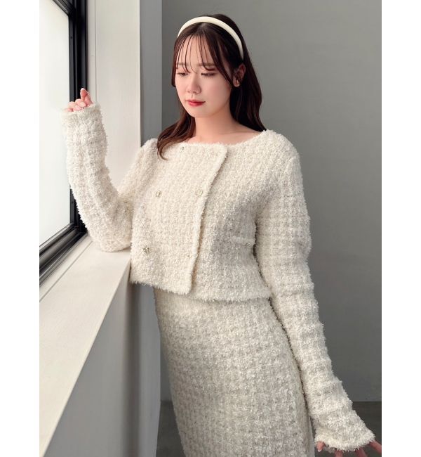 dazzlin「【SETUP】ツイードライクニットミニスカート※セットアップ対応」|スカート|