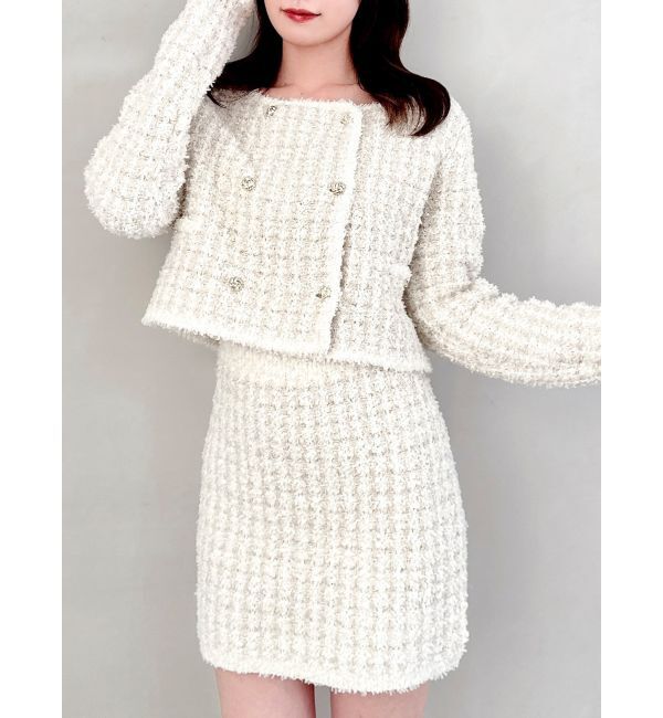 dazzlin「【SETUP】ツイードライクニットミニスカート※セットアップ対応」|スカート|