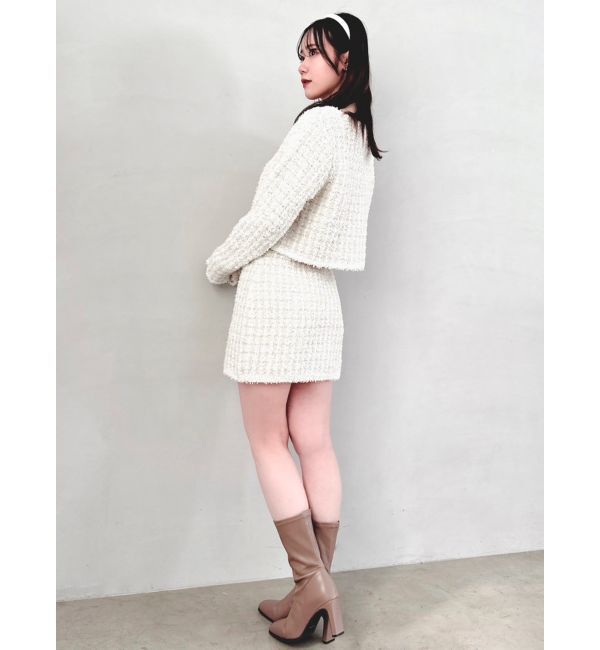dazzlin「【SETUP】ツイードライクニットミニスカート※セットアップ対応」|スカート|