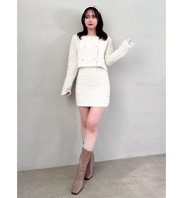 dazzlin「【SETUP】ツイードライクニットミニスカート※セットアップ対応」|スカート|