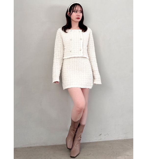 dazzlin「【SETUP】ツイードライクニットミニスカート※セットアップ対応」|スカート|
