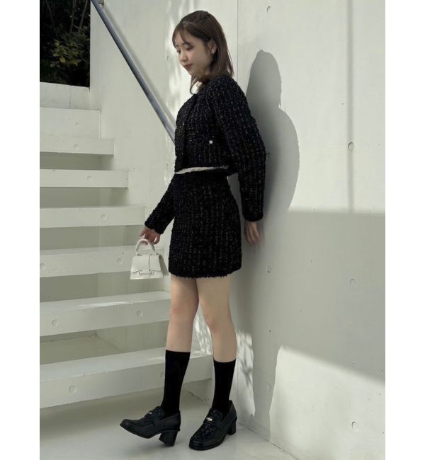 dazzlin「【SETUP】ツイードライクニットミニスカート※セットアップ対応」|スカート|