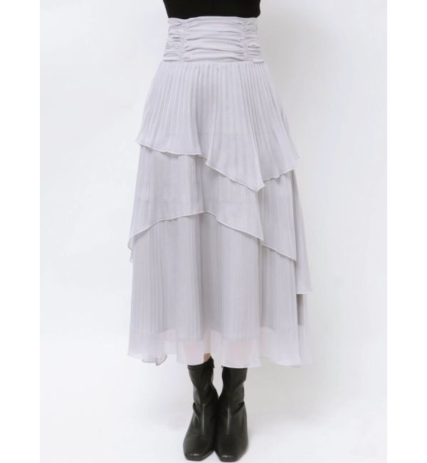 dazzlin「ランダムシアープリーツティアードスカート」|スカート|