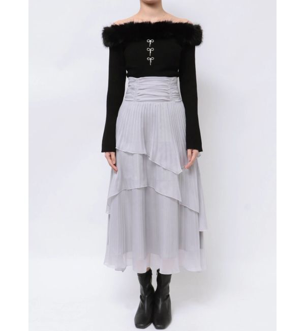 dazzlin「ランダムシアープリーツティアードスカート」|スカート|