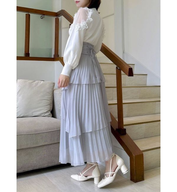 dazzlin「ランダムシアープリーツティアードスカート」|スカート|