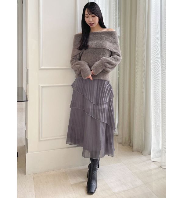 dazzlin「ランダムシアープリーツティアードスカート」|スカート|