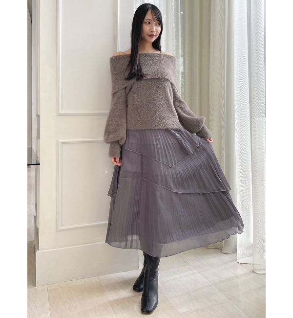 dazzlin「ランダムシアープリーツティアードスカート」|スカート|