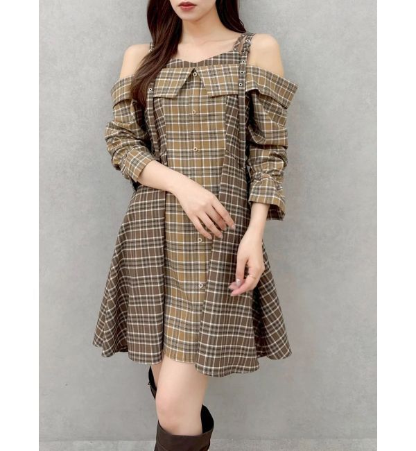 dazzlin「レイヤードイレヘムシャツワンピース」|ワンピース|