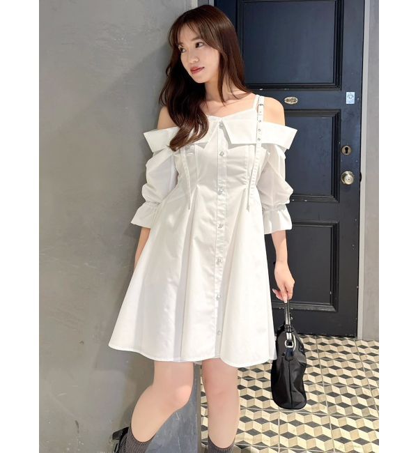 dazzlin「レイヤードイレヘムシャツワンピース」|ワンピース|